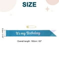 thumbnail image 2 of Uxcell It's My Birthday Glitters Sash for Women Party Favors Light Blue Fantasy, 2 of 6