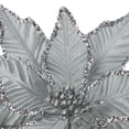thumbnail image 4 of Northlight 25" Glittered Silver Poinsettia Christmas Stem Spray, 4 of 4