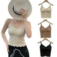 thumbnail image 3 of Fjuchai Womens Lace Camisole Tank Tops V-Neck Summer Solid Color Undershirt Solid Color Sleeveless Mid-Length Slim Top, 3 of 9