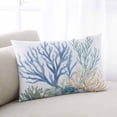 thumbnail image 2 of Blue Teal Coral Throw Pillow Cover 16 x 24 Inch Decorative Pillow Cover Watercolor Coastal Summer Lumbar Pillowcase Seasonal Rectangle Cushion Case for Couch Sofa Bed Living Room, 2 of 7