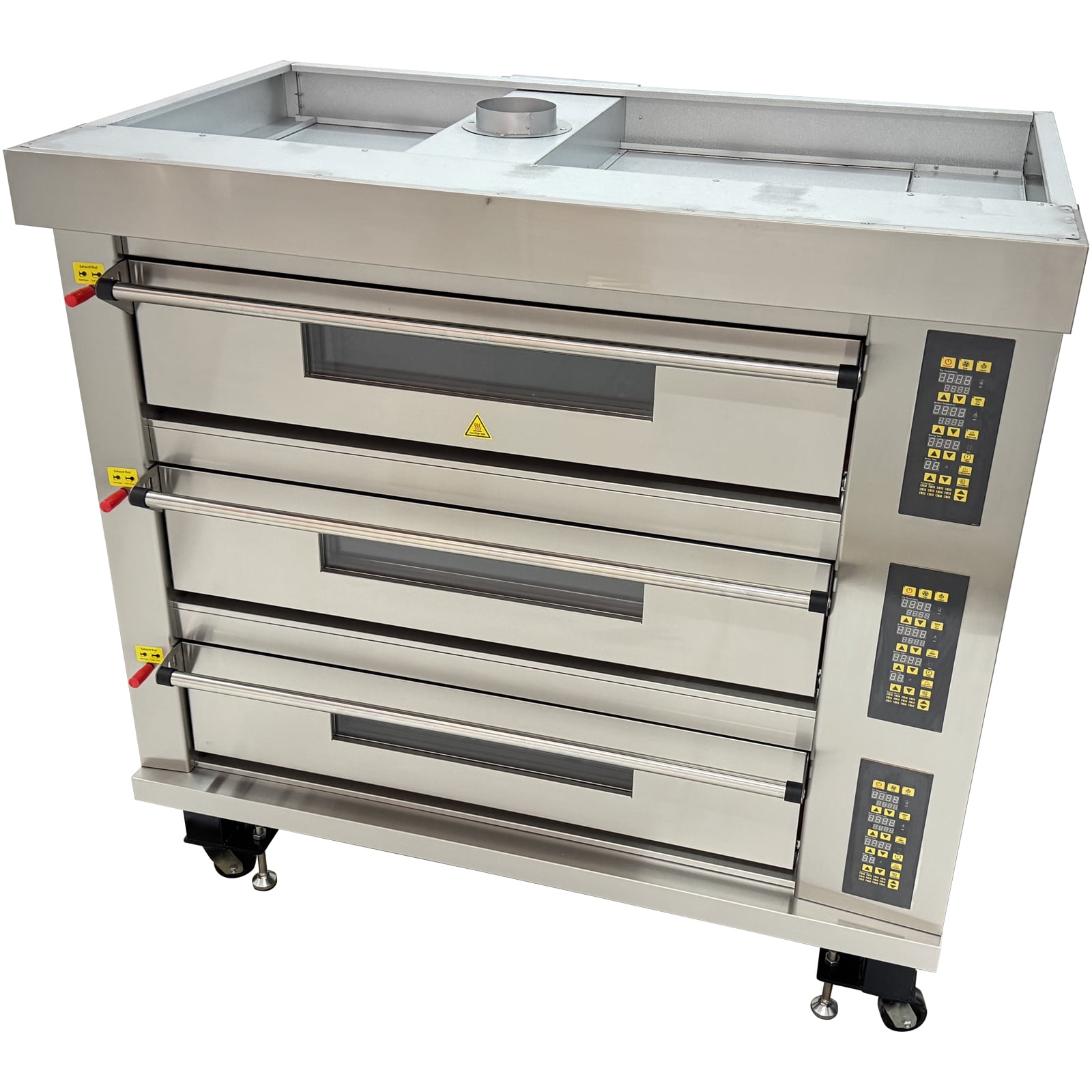 Movable Electric Triple Pizza Oven 3 Trays Bakery Cake Bread Baking Oven Equipment  220V