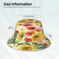 thumbnail image 5 of Kdxio Reflective Bucket Hat - Sunflower Cornflower Poppy Print Bucket Hat for Men,Women, 5 of 9