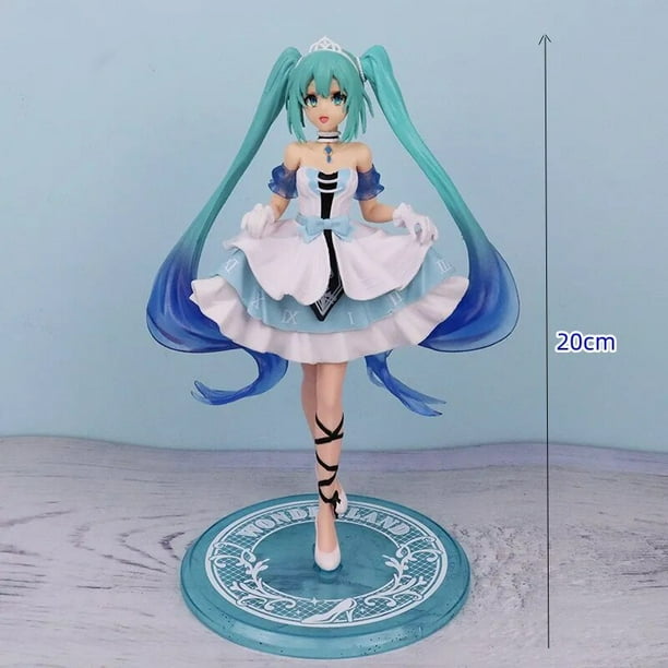Figura de Anime japones Original de 15cm Hatsune Miku kawaiii chica sentada en una silla modelo de PVC muneca coleccion de juguetes regalo de Navidad