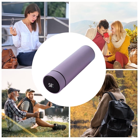 Insulated Stainless Steel Smart Cup with Tea Infuser for Hot and Cold Beverages Leakproof Design Portable Travel Mug