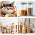 thumbnail image 6 of Uxcell 10 oz Glass Jar with Airtight Bamboo Lid Glass Kitchen Container Clear Food Storage Jar 2 Pack (7.8x7.8cm), 6 of 6