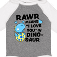 thumbnail image 4 of Inktastic Rawr Means I Love You in Dinosaur Valentine Boys or Girls Long Sleeve Baby Bodysuit, 4 of 5