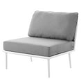 thumbnail image 6 of Lounge Sectional Sofa Chair Table Set, White Grey Gray, Aluminum, Metal, Fabric, Modern Contemporary, Outdoor Patio Balcony Cafe Bistro Garden Furniture Hotel Hospitality, 6 of 10