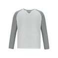 thumbnail image 4 of Brglopf Waffle Knit T-Shirts for Men Color Block Trendy Notch V-Neck Raglan Long Sleeve Shirts Breathable Athletic Muscle Tops, 4 of 5