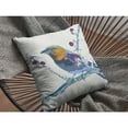 thumbnail image 4 of Perched Robin Indoor/Outdoor Fabric Pillow with Zip in Purple on White20x20, 4 of 5