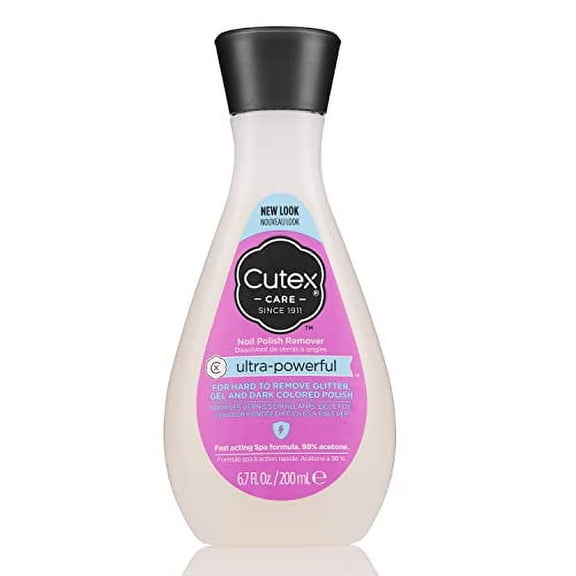 Cutex Gel Nail Polish Remover, Ultra-Powerful & Removes Glitter and Dark Colored Paints, Paraben Free, 6.76 Fl Oz