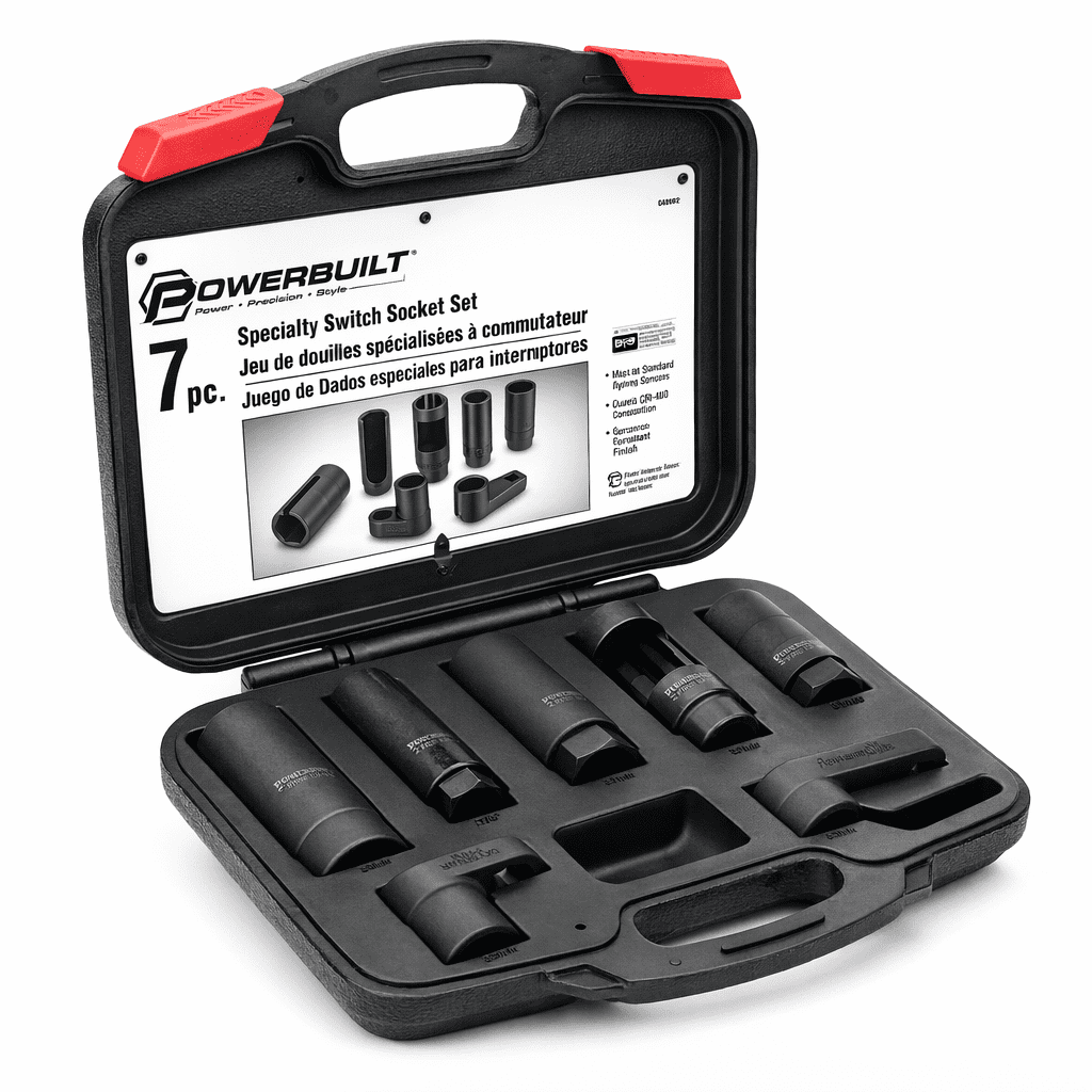 Powerbuilt 7 Pc. Specialty Switch Socket Set, Oxygen Sensor Socket - 648992