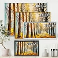 thumbnail image 4 of Morning Glow Through The Autumn Trees 32 in x 24 in Framed Painting Canvas Art Print, by Designart, 4 of 5