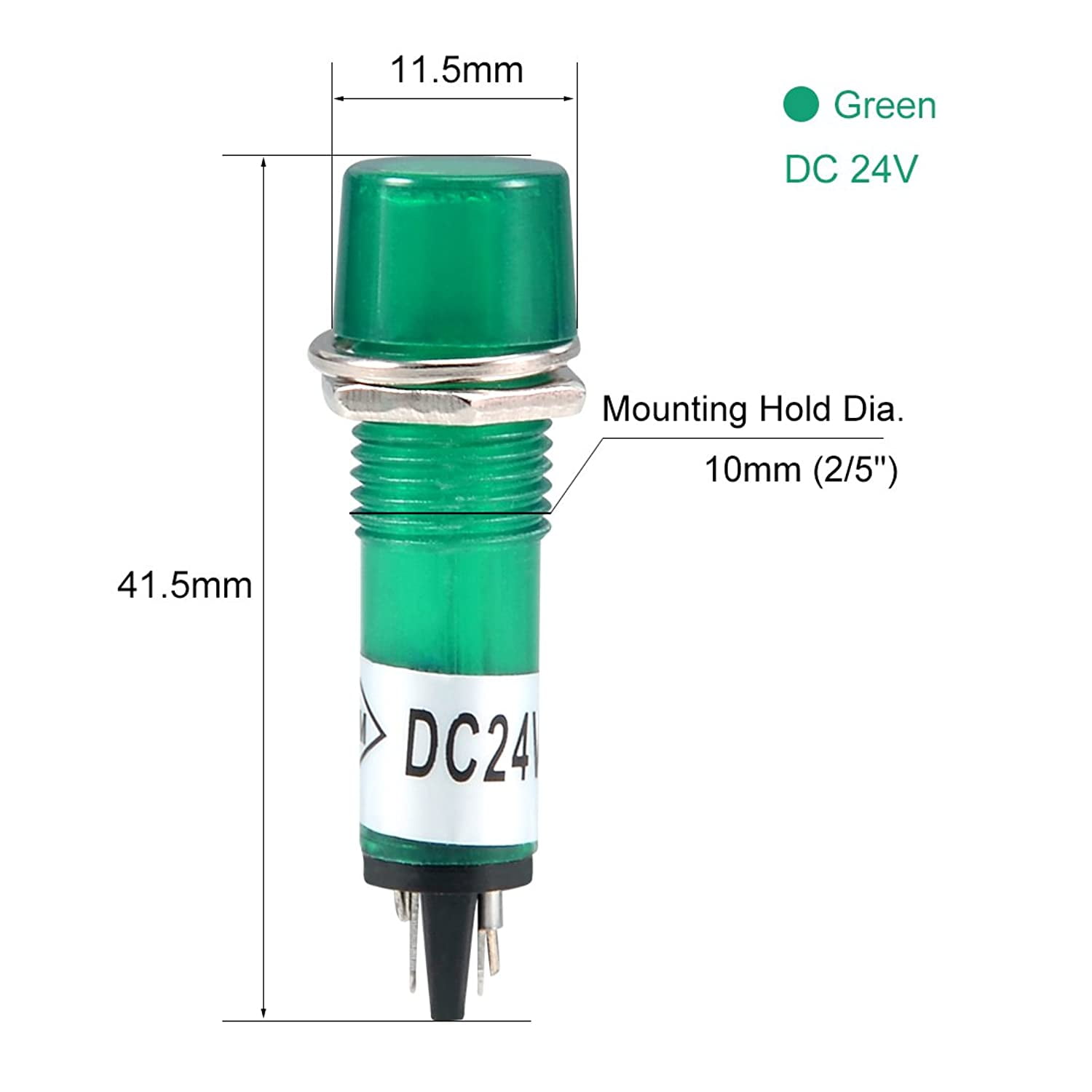 LED Bulbs XD10-3 Red uxcell Signal Indicator Dash Light DC 12V 10mm 2//5 Panel Mount 10Pcs