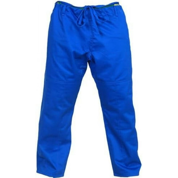 Woldorf USA Brazilian Jiu Jitsu BJJ Pants Blue Cotton Twill Size 4-A2 Fighting Pants, Training Pants, Pre-Shrunk, Ultra Light Weight Fabric, Soft Fabric Pants