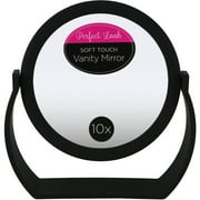 Swissco Soft Touch Round Standing Mirror 1X/10X in Black