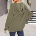 thumbnail image 5 of ATOYSOY Women's Solid Color Pullover with Pockets Loose Ribbed Sweaters Crew Neck Blouses Outwear Long Sleeve Dressy Tunic Tops Fall Winter Casual Hoodie Sweatshirts Green L, 5 of 9