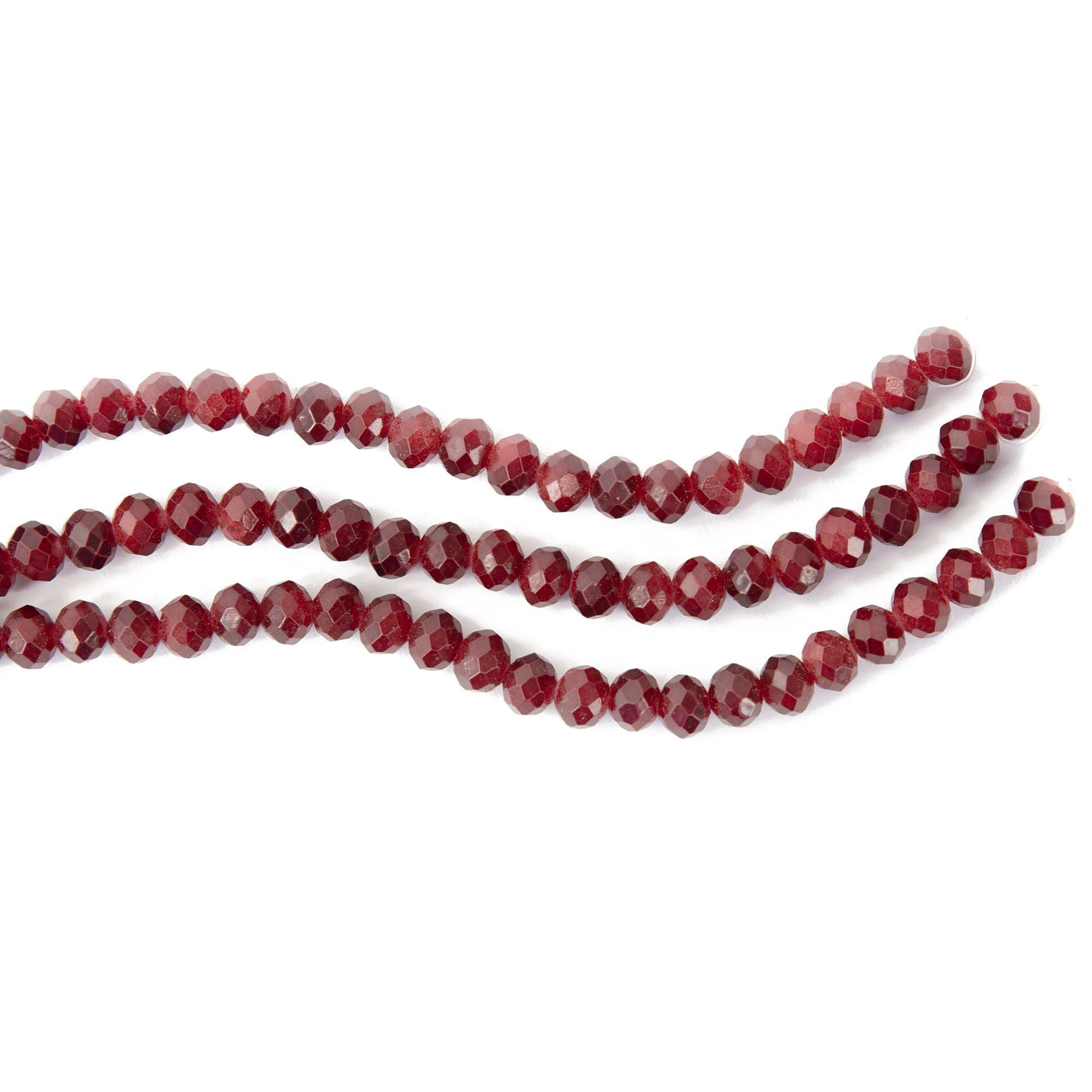 Cousin DIY Glass Crystal Tie-Dye Bead Strand 24", Red Color, 99 Pc, Beads for Jewelry Making, Unisex