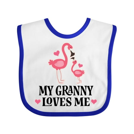 

Inktastic Granny Loves Me Flamingo Girls Gift Baby Girl Bib