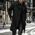 thumbnail image 2 of JUMESGU Men Waterproof Long Trench Coats Men's Thermal Single Coat Business Peacoat (Black,XL), 2 of 4