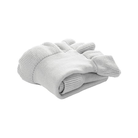 UPC: 0194938037822 | Lush Decor Reyna Soft Knitted Ruffle Baby/Toddler All-Season Blanket Light Gray Single 30X40
