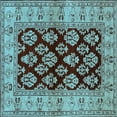 thumbnail image 1 of Ahgly Company Indoor Square Oriental Light Blue Industrial Area Rugs, 5' Square, 1 of 4