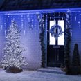 thumbnail image 6 of DONGPAI Christmas Icicle Lights, 11.5Ft 96 LED 8 Modes Icicle String Lights with 16 Drops Window Curtain Fairy Lights Outdoor Indoor for Christmas Wedding Holiday Decor, 6 of 7