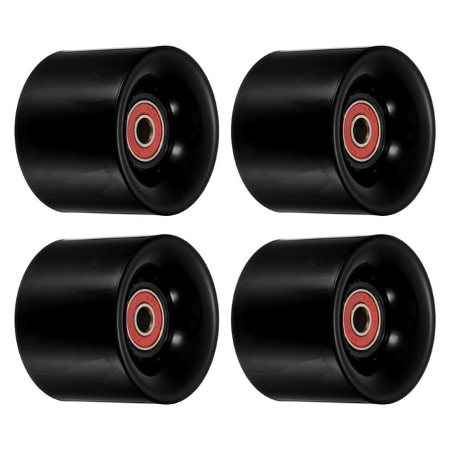 Unique Bargains Roues de Longboard 60mm avec Roulements ABEC-9 Roues de Rue pour Skateboards Cruiser 80A, Noir Rouge Lot de 4