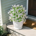 thumbnail image 1 of Weloille Insert de Sol Violet Artificiel Fleur 1 Pce, Fausse Fleur à Base Ronde Améliorée Anti-Évier, Plante Décorative d'Extérieur Résistante aux UV, Convient à la Décoration de Jardin Cour Allée Patio, 1 of 6