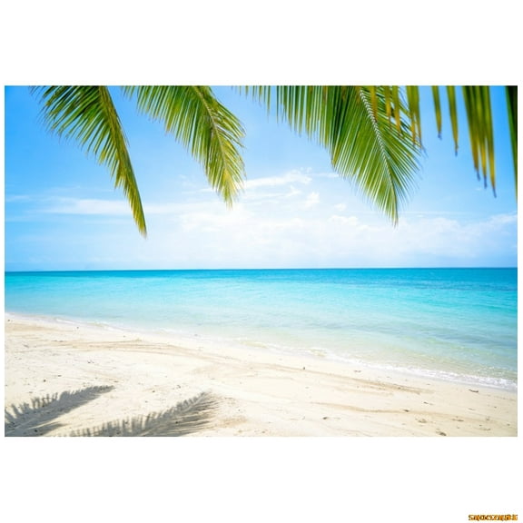 Summer Seaside Backdrop Sea Ocean Palm Tree Leaves Aloha Beach Party Birthday Holiday Portrait Photography Background r Prop