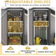 thumbnail image 3 of YODOLLA Outdoor Storage Cabinet with Shelves and Lean to Open-Sided Firewood Racks, Metal Storage Shed Organizer for Garden & Patio in Gray, 3 of 7