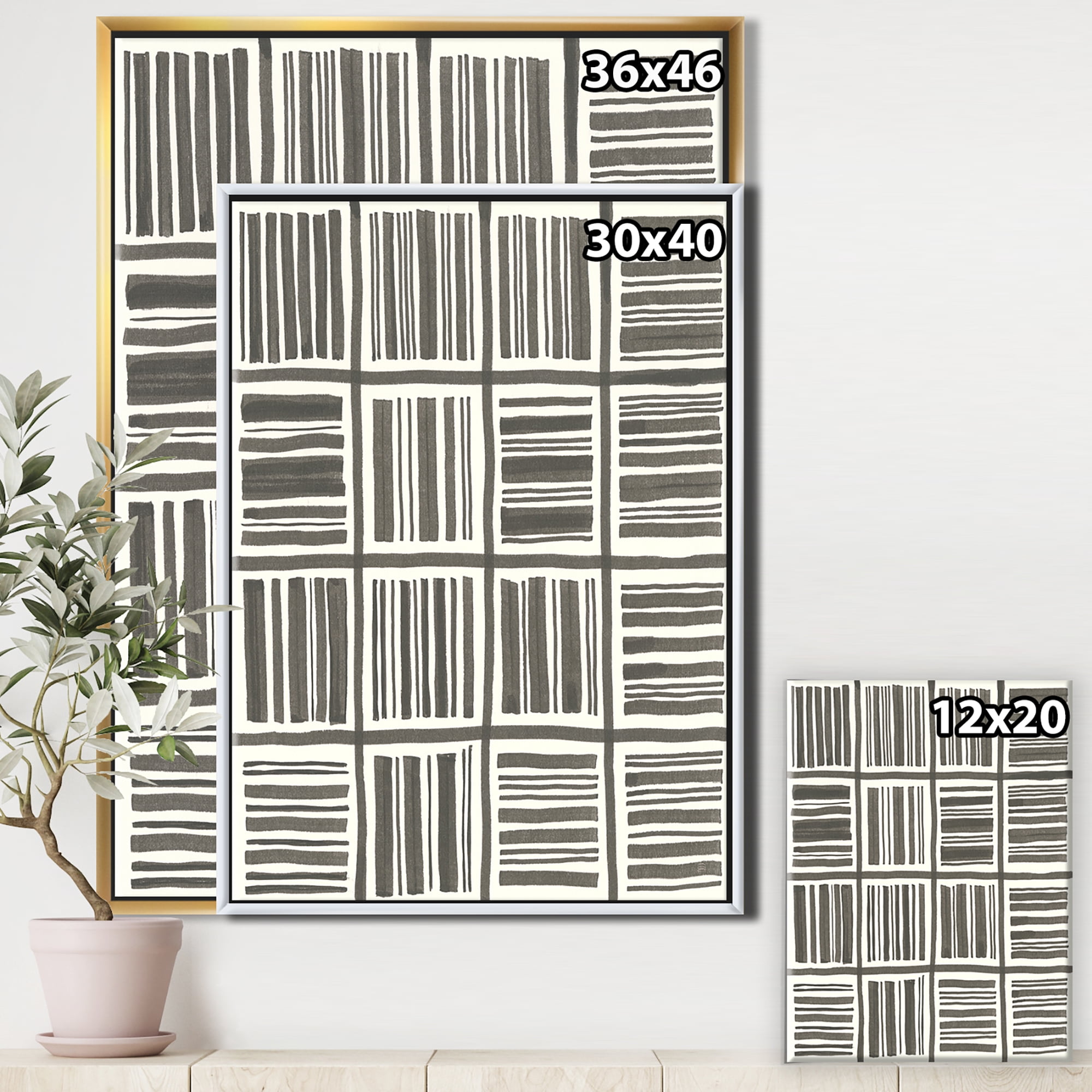 Designart ' Minimalist Graphics I ' Transitional Framed Canvas
