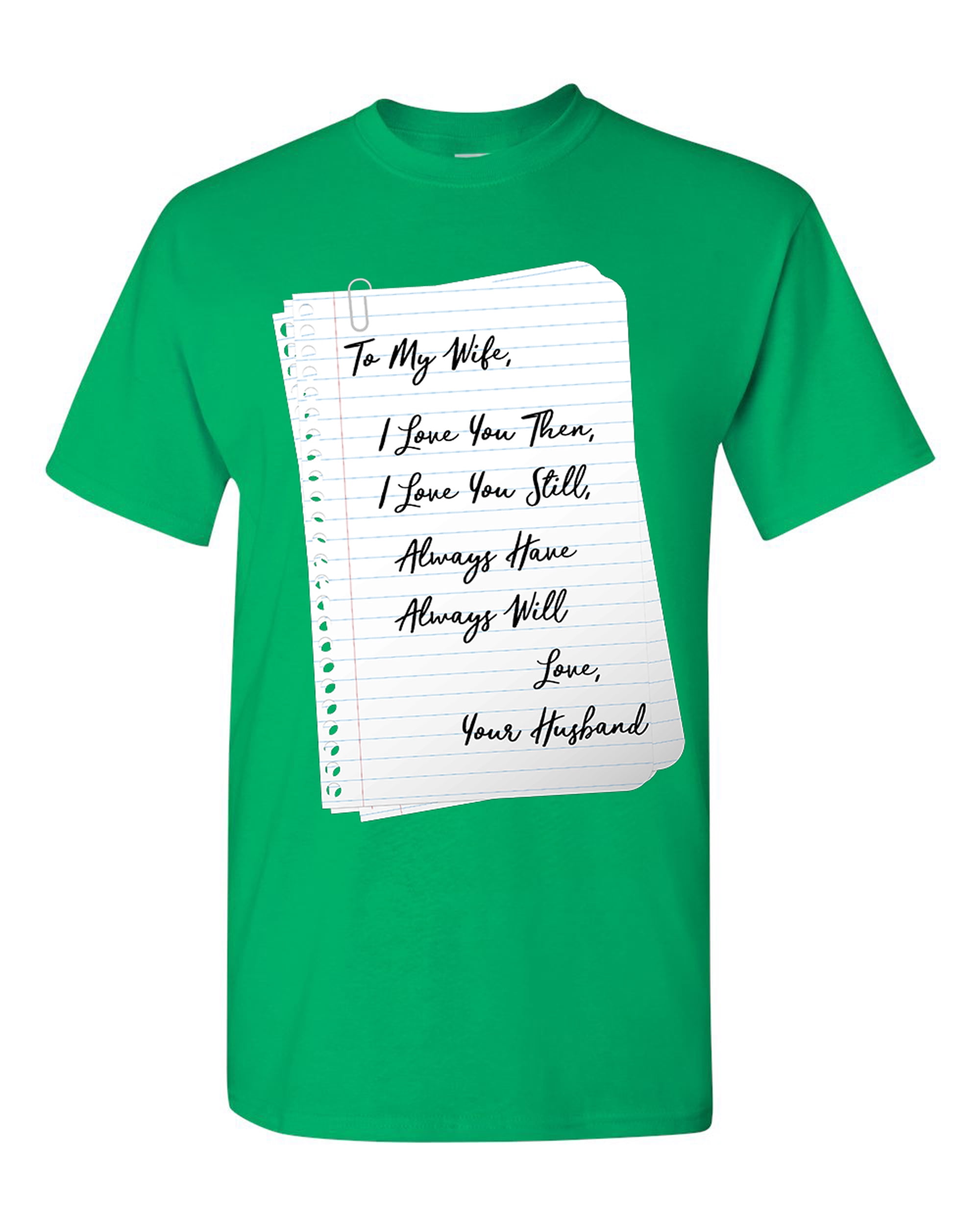 To My Wife Love Letter Husband Funny DT Adult T Shirt Tee Walmart