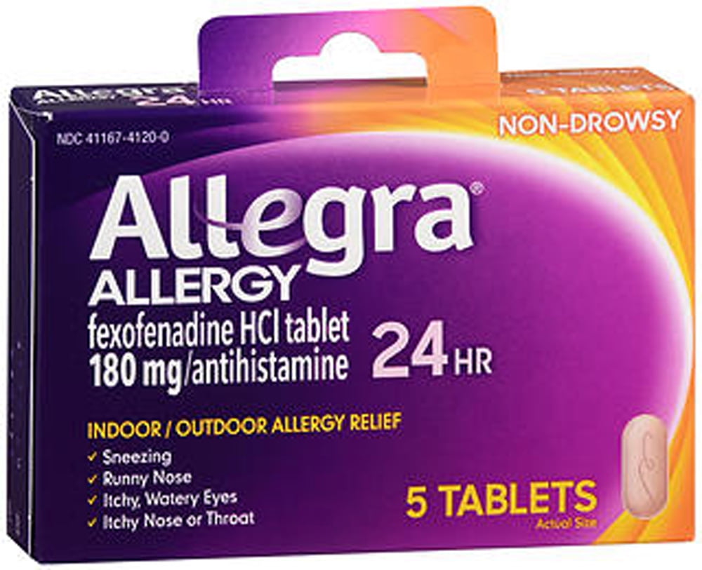 Allegra 24 Hour Allergy Relief Tablets, 180 mg, 5 Count