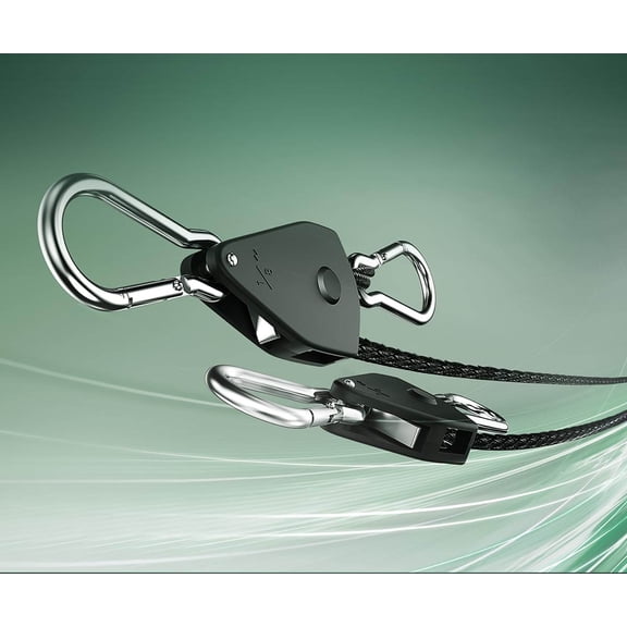 Adjustable Rope Hanger, Heavy Duty Ratchet Tie Down Strap with Reinforced Metal Gear, Ratcheting Pulley System for Hanging and Various Tie-Down Uses
