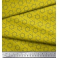 thumbnail image 3 of Soimoi Yellow polyester Crepe Fabric Mimosa Pudica Leaves Print Sewing Fabric Yard 42 Inch Wide, 3 of 3