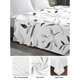 thumbnail image 6 of Gray Leaf Queen Size Flat Sheet, Wrinkleproof & Fadeproof Cooling Flat Bed Sheet Only, Modern Botanical Foliage Plant Country Pastoral Breathable Soft Bedding Top Sheets 90 x 102 Inches, 6 of 8
