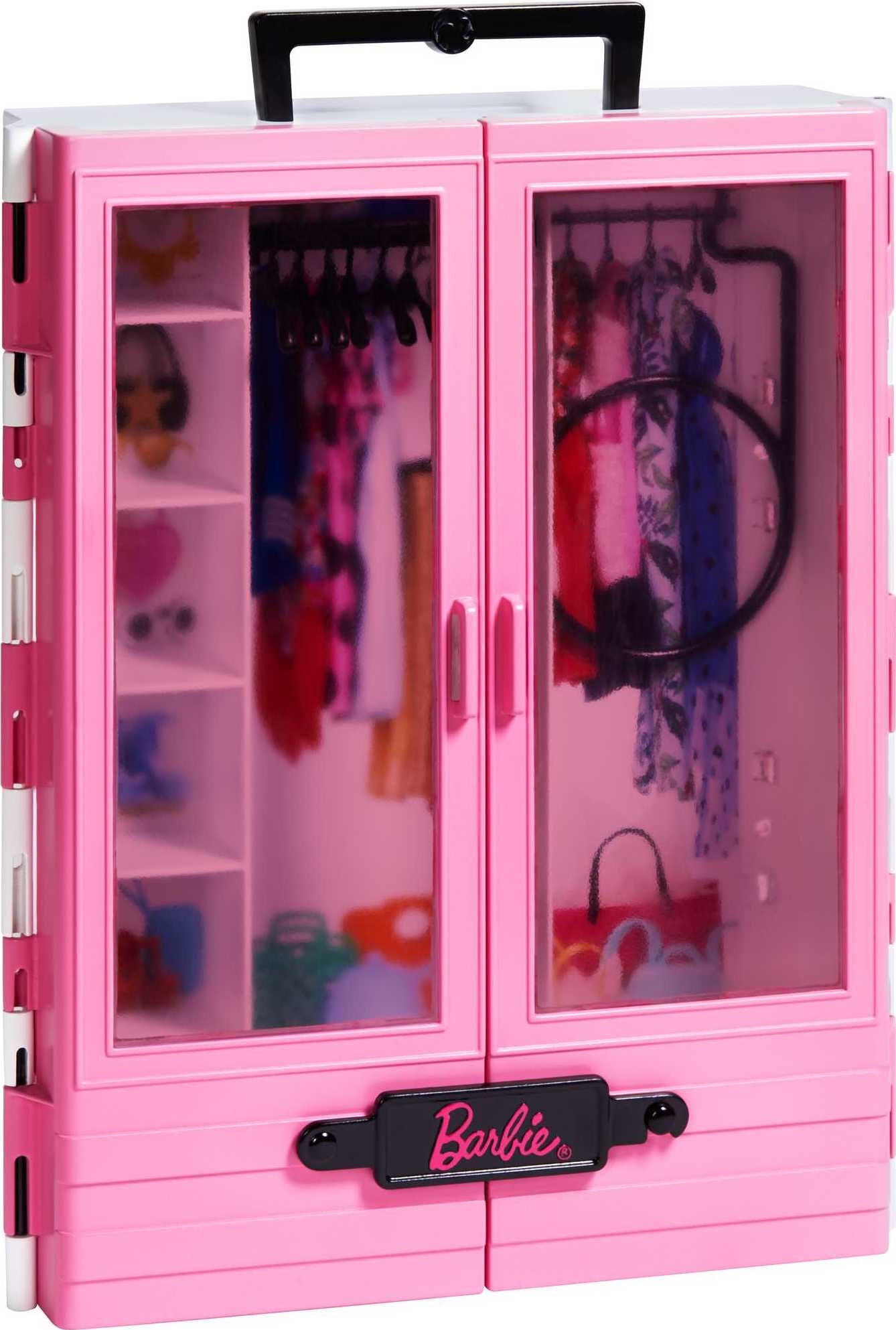 Barbie Fashionista Ultimate Closet Playset with Clothes & Accessories,  Includes 5 Hangers 