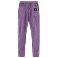 thumbnail image 3 of Zimjoy Men's Wide Leg Pants Corduroy Elastic Waistband Drawstring Pants Textured Loose Straight Trousers with Pockets, Purple 2XL, 3 of 3