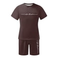 thumbnail image 5 of Men'S Summer Casual 2 Piece Outfits Geometric Print Button Down Short Sleeve Shirt and Shorts Set Jogging Summer Outfits (Brown_01 ,M), 5 of 6