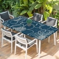 thumbnail image 2 of Teal Flowers Table Cloths for 6 Foot Rectangle Tables, Spring Floral Botanical Modern Art Patio Waterproof Elastic Fitted Tablecloths, Washable Rectangular Table Cover for Camping, 2 of 8