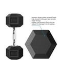 thumbnail image 3 of Hex Dumbbells PVC Coated Cast Iron Hex Black Dumbbell Free Weights for Exercises, 15lbs, 3 of 7