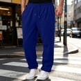 thumbnail image 2 of UDAUDU Mens Baggy Sweatpants Casual Straight Wide Leg Sweat Pants Drawstring Athletic Workout Gym Jogger with Pockets Navy S, 2 of 9
