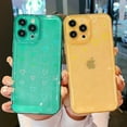 thumbnail image 6 of Compatible for iPhone 13 Pro Max 6.7 Inch Clear Glitter Heart Case, Rainbow Laser Holographic Bling Cute Heart Pattern Case for Women Girls Soft TPU Shockproof Camera Protective - Yellow, 6 of 11
