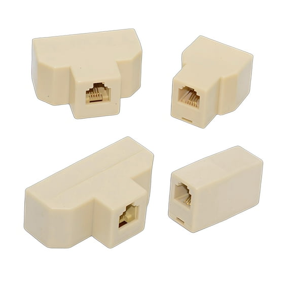 CY 4pcs/lot 1-in-2-out 1-to-3 1-to-4 Way Outlet 6P4C RJ11 RJ12 Telephone Phone Modular Jack Line Splitter Adapter Extender