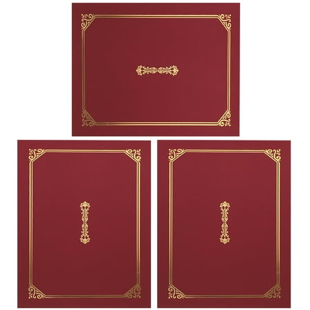 3 Pcs Padded Certificates Shell Document Holder Frame Staff