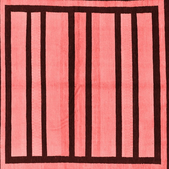 Ahgly Company Indoor Square Abstract Red Modern Area Rugs, 4' Square