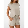 thumbnail image 3 of Conjunto de dos piezas AUTOMET Women's Lounge Summer Outfits 2025 Khaki XL, 3 of 6