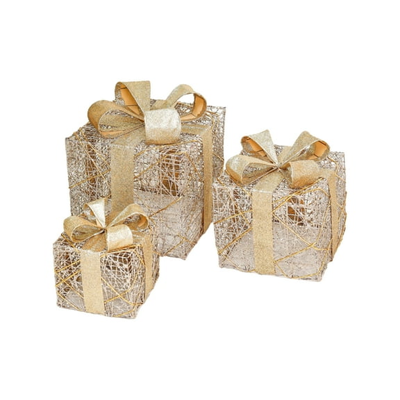 3Pack Christmas Gift Boxes for Christmas Indoor Outdoor Decorations