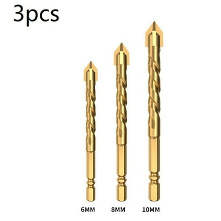 

CPAN 3PC Cross Hexagon Hole Saw Triangle Alloy Drill Bit 6mm 8mm 10mm Drill Bits