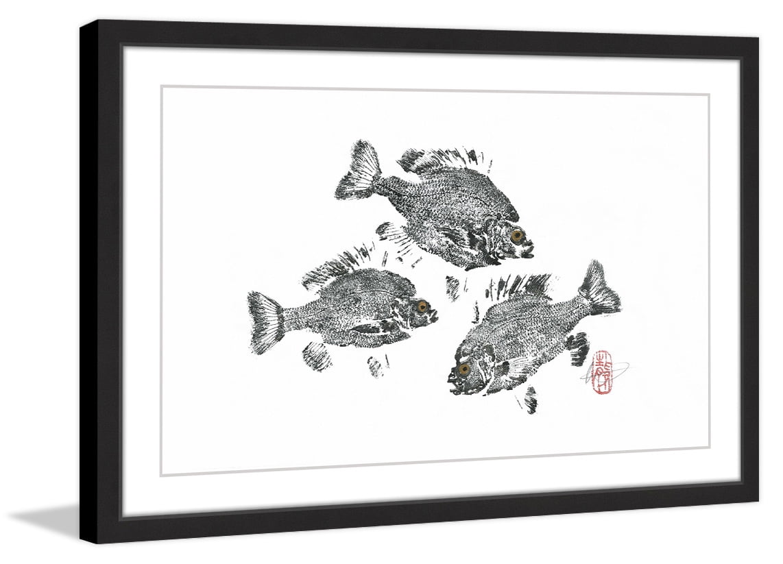 "Twin Carps" Framed Painting Print